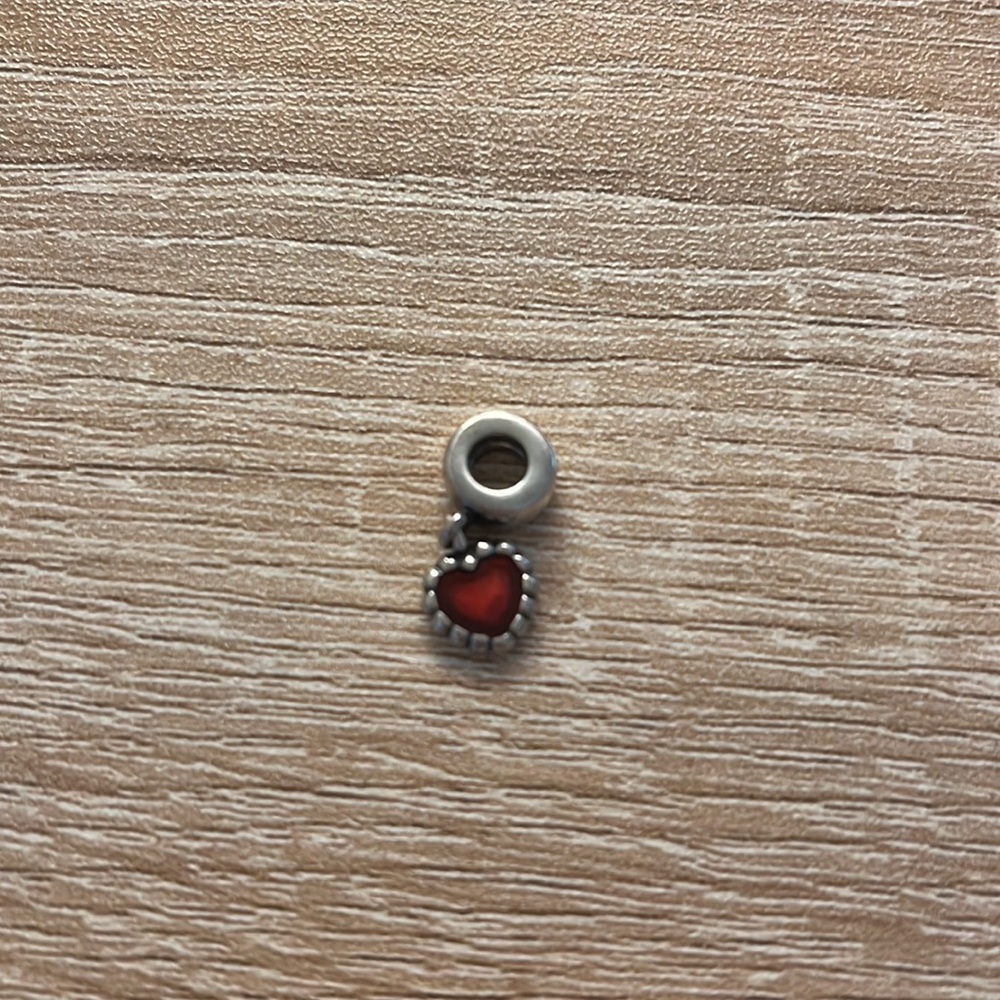 Pandora bracelet red heart charm